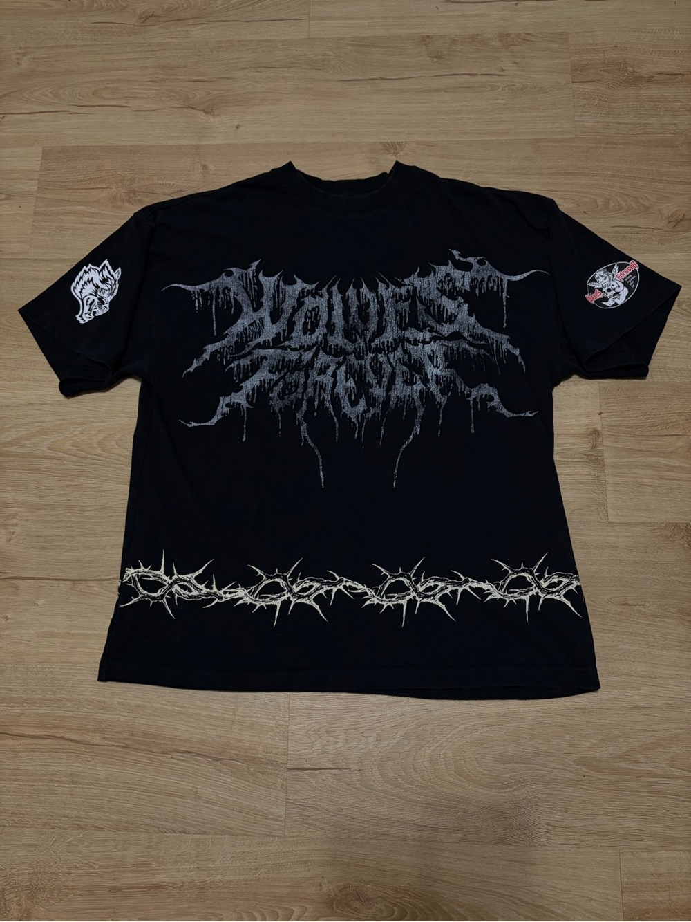 Darc Sport Black Short-Sleeve Graphic Tee with Distressed Logo